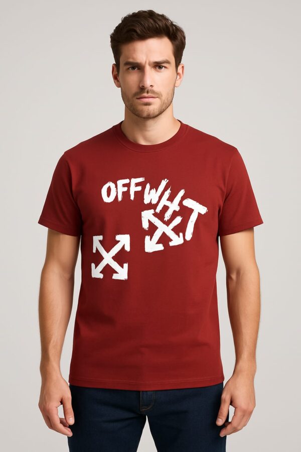 Off-White Cotton Lycra T-Shirt